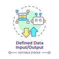 Defined data input and output multi color concept icon