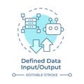 Defined data input and output soft blue concept icon Royalty Free Stock Photo