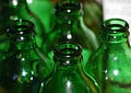 Defined green bottles Royalty Free Stock Photo