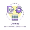 Defined stage multi color concept icon