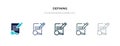 Defining icon in different style vector illustration. two colored and black defining vector icons designed in filled, outline,