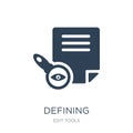 defining icon in trendy design style. defining icon isolated on white background. defining vector icon simple and modern flat