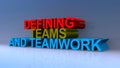 Defining teams and teamwork on blue Royalty Free Stock Photo