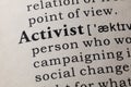 Definition of activist Royalty Free Stock Photo