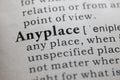 Definition of anyplace Royalty Free Stock Photo
