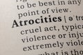 Definition of atrocities Royalty Free Stock Photo