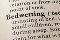 Definition of Bedwetting Royalty Free Stock Photo