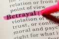 Definition of betrayal Royalty Free Stock Photo