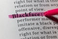 Definition of Blackface Royalty Free Stock Photo