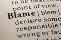 Definition of blame Royalty Free Stock Photo