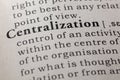 Definition of centralization Royalty Free Stock Photo