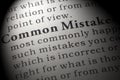 Definition of common mistakes Royalty Free Stock Photo