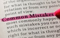 Definition of common mistakes Royalty Free Stock Photo