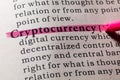 Definition of cryptocurrency Royalty Free Stock Photo