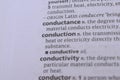 Definition Of English Dictionary Close Up Of Word - conductance Royalty Free Stock Photo