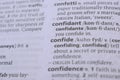 Definition Of English Dictionary Close Up Of Word - confidant Royalty Free Stock Photo