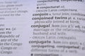 Definition Of English Dictionary Close Up Of Word - conjoin Royalty Free Stock Photo