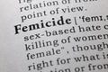 Definition of femicide Royalty Free Stock Photo