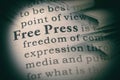 Definition of free press Royalty Free Stock Photo
