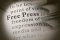 Definition of free press Royalty Free Stock Photo
