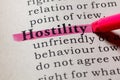 Definition of hostility Royalty Free Stock Photo