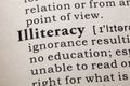 Definition of illiteracy Royalty Free Stock Photo