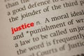 Definition of Justice Royalty Free Stock Photo