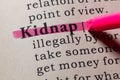 Definition of kidnap Royalty Free Stock Photo