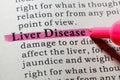 Definition of liver disease Royalty Free Stock Photo