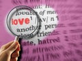 Definition of love with background Royalty Free Stock Photo