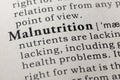 Definition of malnutrition Royalty Free Stock Photo