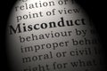 Definition of misconduct Royalty Free Stock Photo