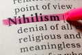 Definition of nihilism Royalty Free Stock Photo