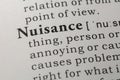 Definition of nuisance Royalty Free Stock Photo