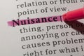 Definition of nuisance Royalty Free Stock Photo