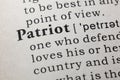 Definition of patriot Royalty Free Stock Photo