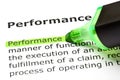 Definition Of Performance Royalty Free Stock Photo