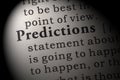 Definition of predictions Royalty Free Stock Photo