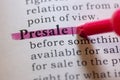 Definition of presale Royalty Free Stock Photo