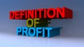 Definition of profit on blue Royalty Free Stock Photo