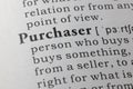 Definition of purchaser Royalty Free Stock Photo