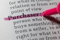Definition of purchaser Royalty Free Stock Photo