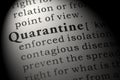 Definition of quarantine Royalty Free Stock Photo