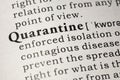 Definition of quarantine Royalty Free Stock Photo