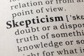 Definition of skepticism Royalty Free Stock Photo