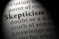 Definition of skepticism Royalty Free Stock Photo