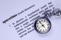 Definition of Spacetime and Pocket Watch Royalty Free Stock Photo