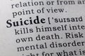 Definition of suicide Royalty Free Stock Photo