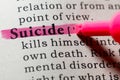 Definition of suicide Royalty Free Stock Photo