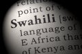 Definition of Swahili Royalty Free Stock Photo